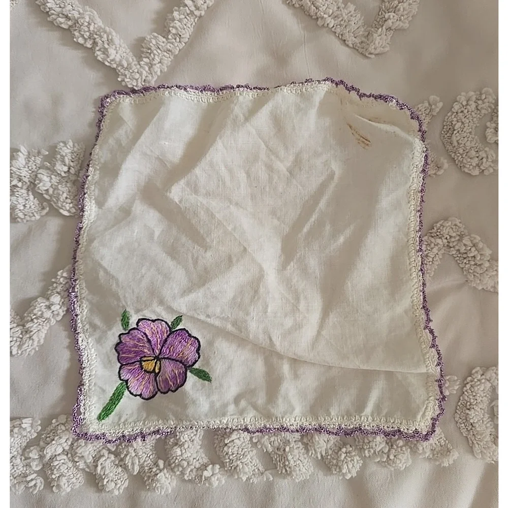 Lot‎ of Vtg Handmade Hand Stitched Crochet Floral Kitchen Hand Towels & Doilies